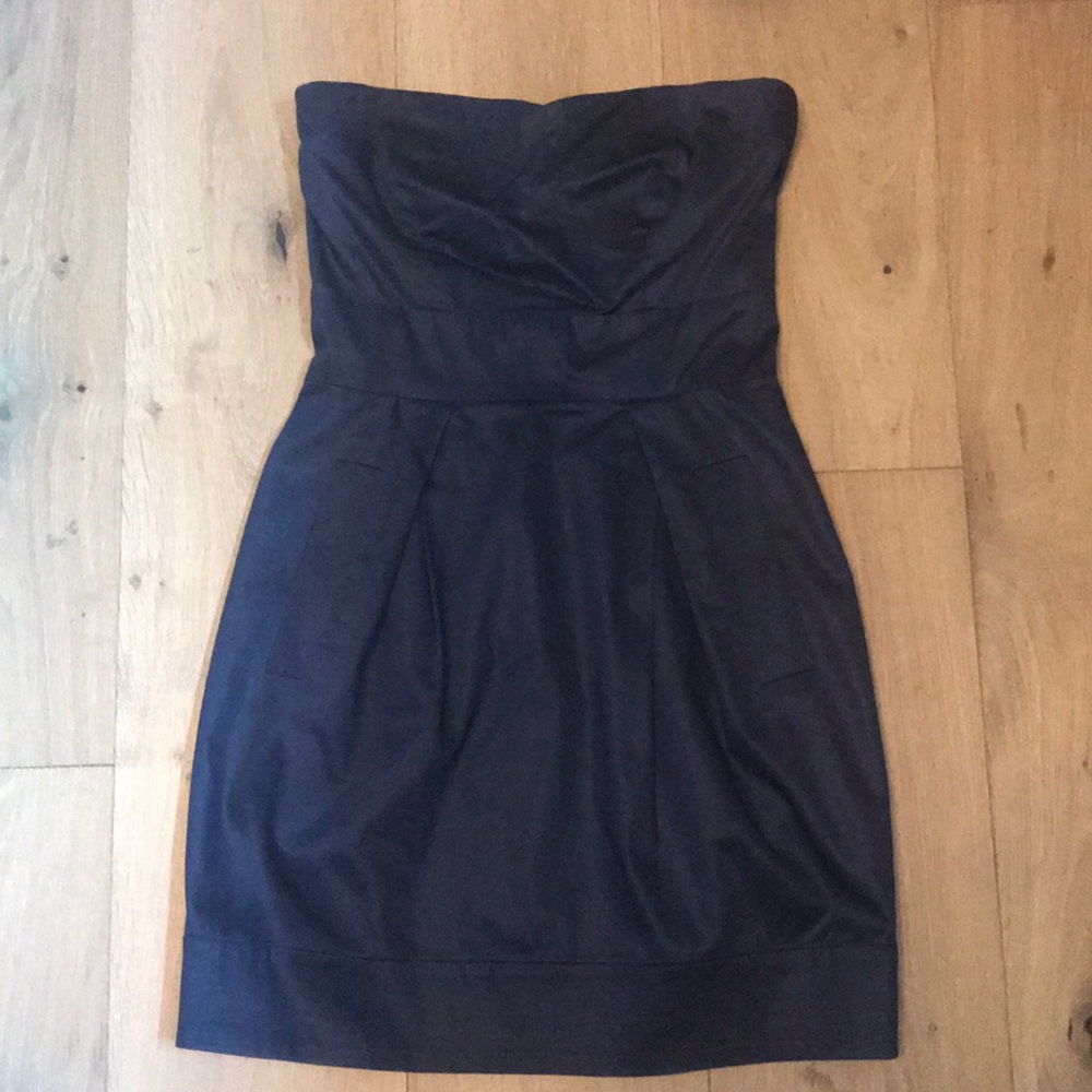 Navy Blue Strapless Mini Dress